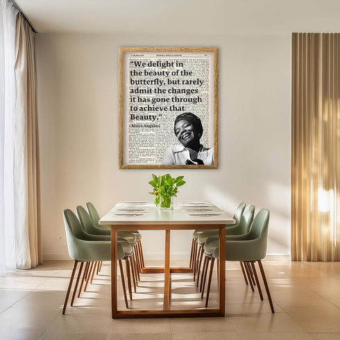 Posterizer 1 pcs-We Delight in the Beauty-Maya Angelou-Quotes-Afro-American Art Collection- Living Room Bedroom Decor- unframed wall art...